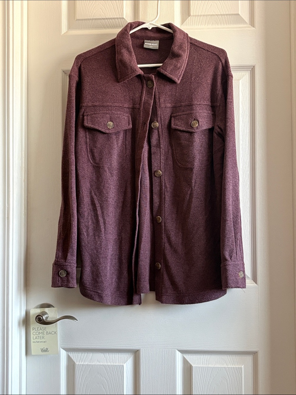 32 Degrees women’s Button-Down Shirt Jacket in Plum